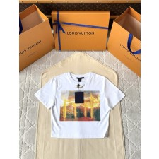 루이비통 25ss 프린트 숏 체인 반팔
