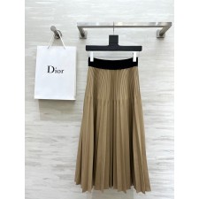 디올 하이웨이스트 가죽 스커트
