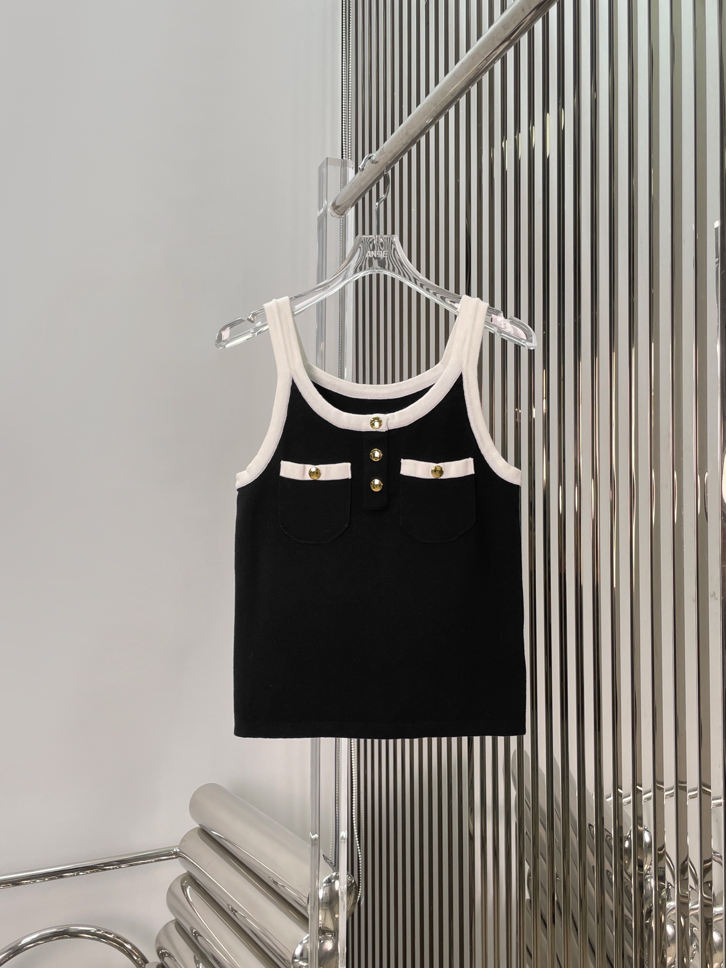 셀린느 크롭 탱크 탑 - 코튼 저지