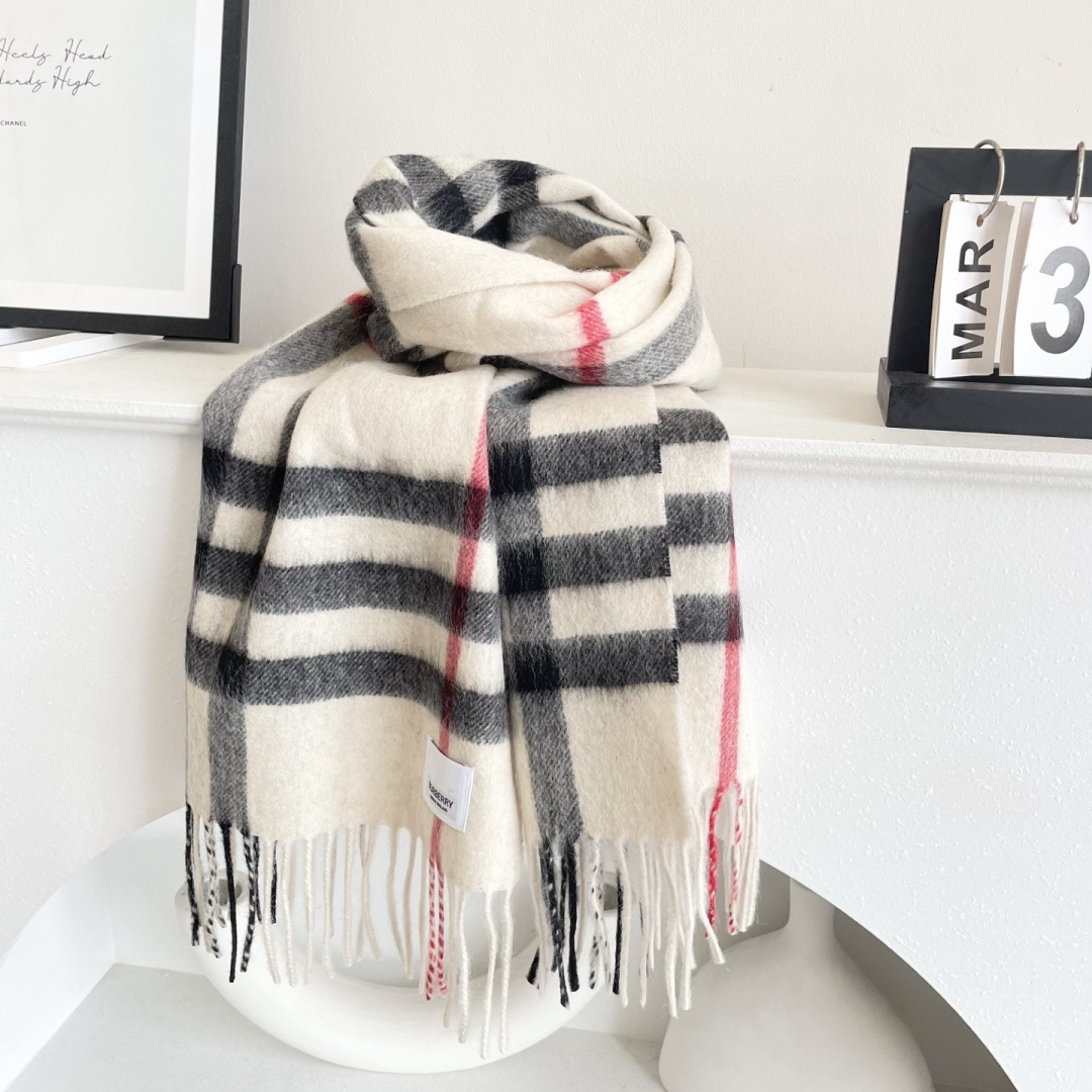 버버리 양면 캐시미어 스카프