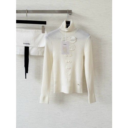 샤넬 리본 터틀넥 스웨터