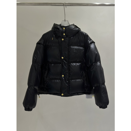 셀린느 크롭 트리오페 나일론 다운 재킷 유광