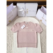 디올 자수 레터링 반팔 스웨터