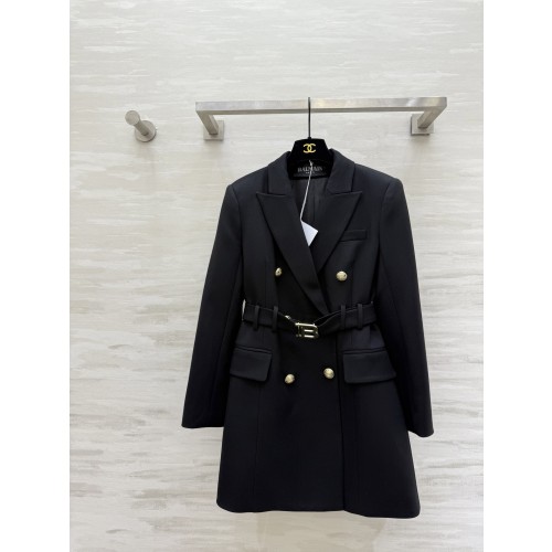 발망 더블 버튼 벨트 자켓