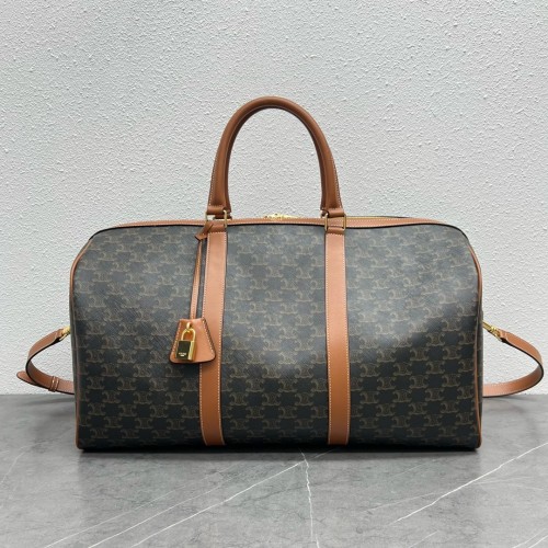 셀린느 라지 트레블 백 트리옹프 캔버스 & 카프스킨 탠