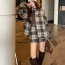 미우미우 체크 테디 플리스자켓 스커트 셋업
