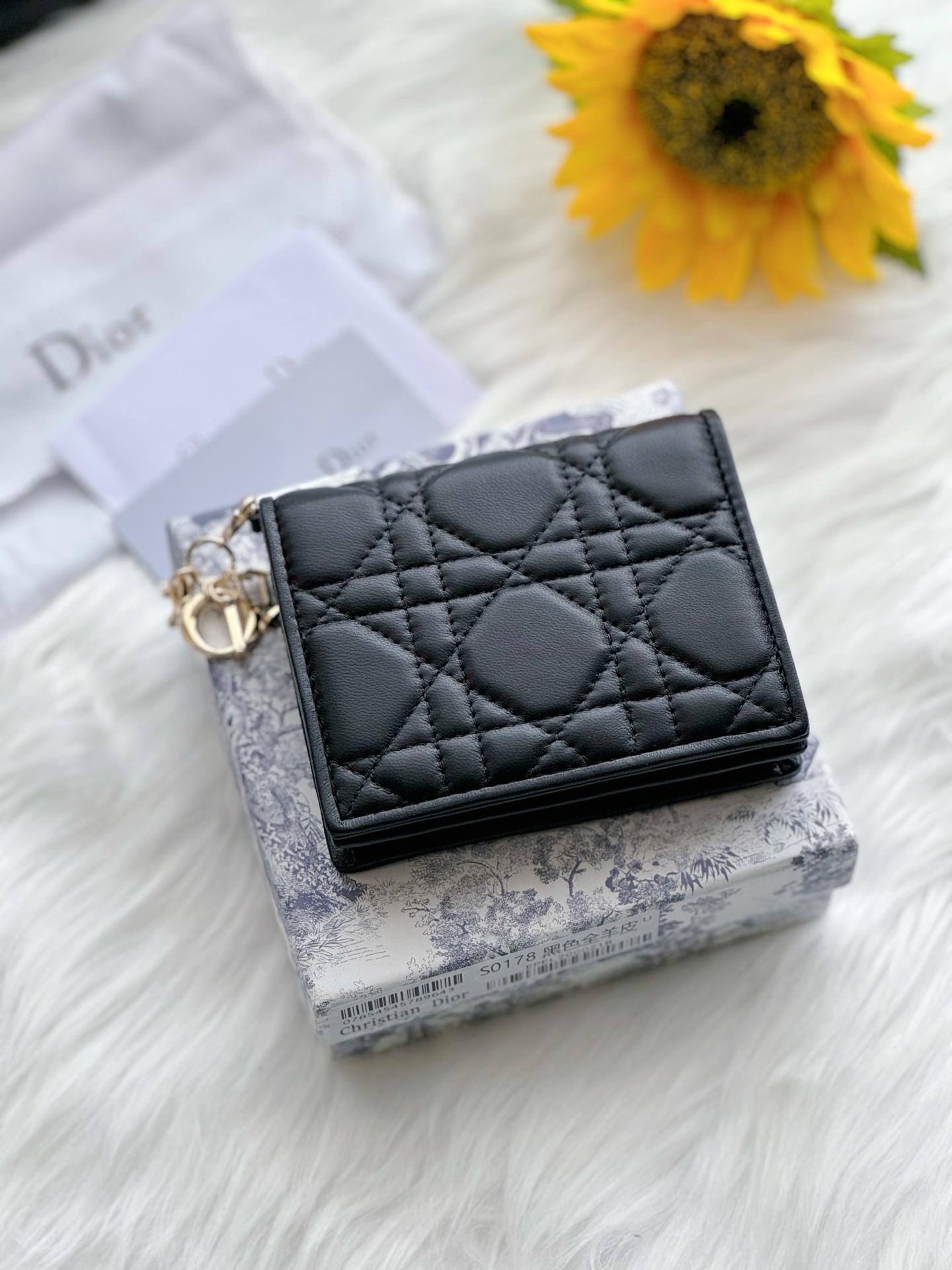 디올 Lady Dior Gardenia 미니 지갑