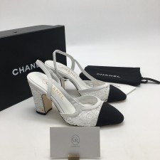 샤넬 화이트레이스 슬링백