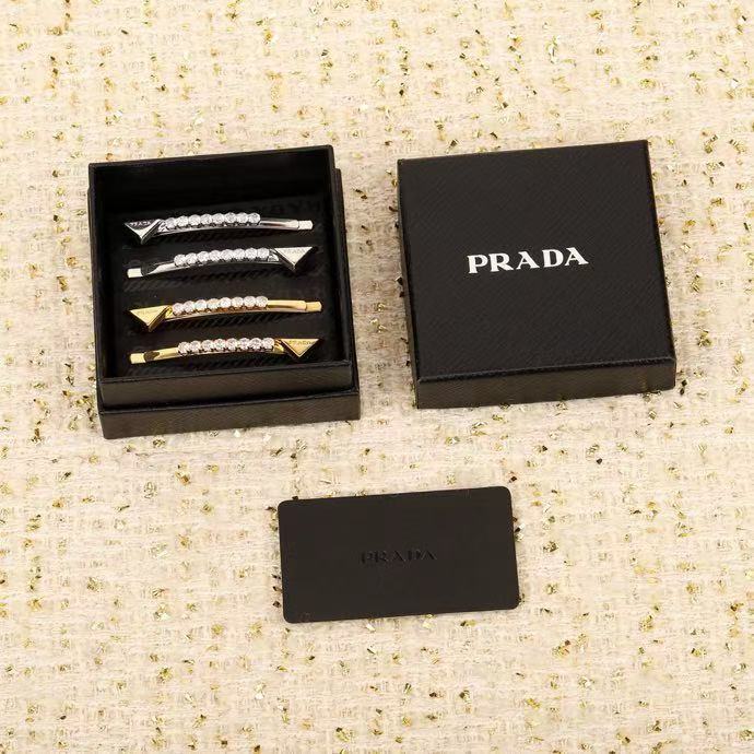 프라다 브라스 헤어 클립