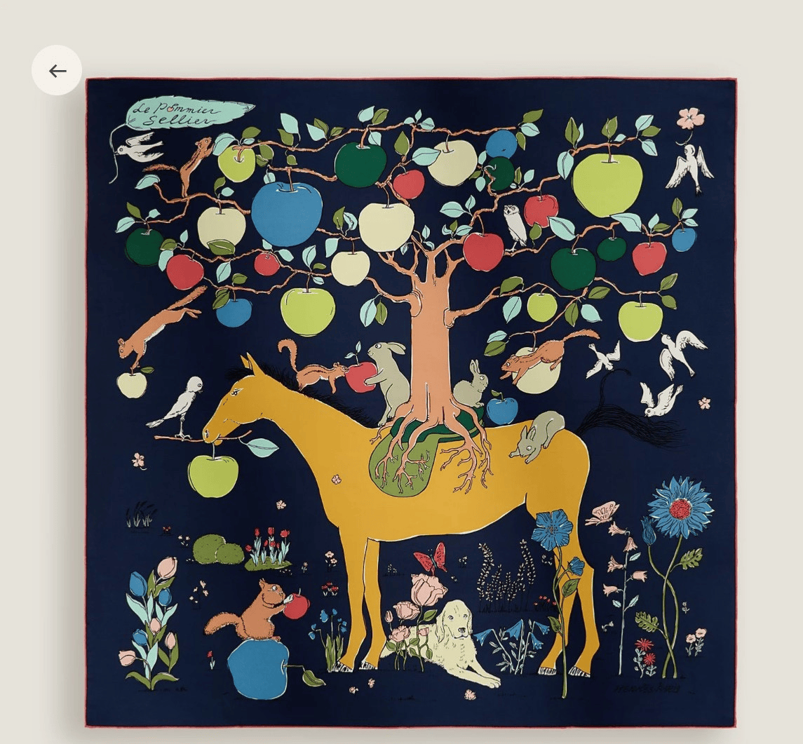 에르메스 90x90cm 100%실크 스카프