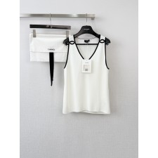 샤넬 V넥 민소매 탑